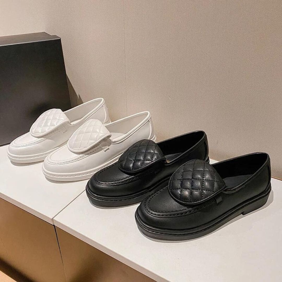 Mocassins avec dessus matelassé à talons carrés pour femme – Image 2