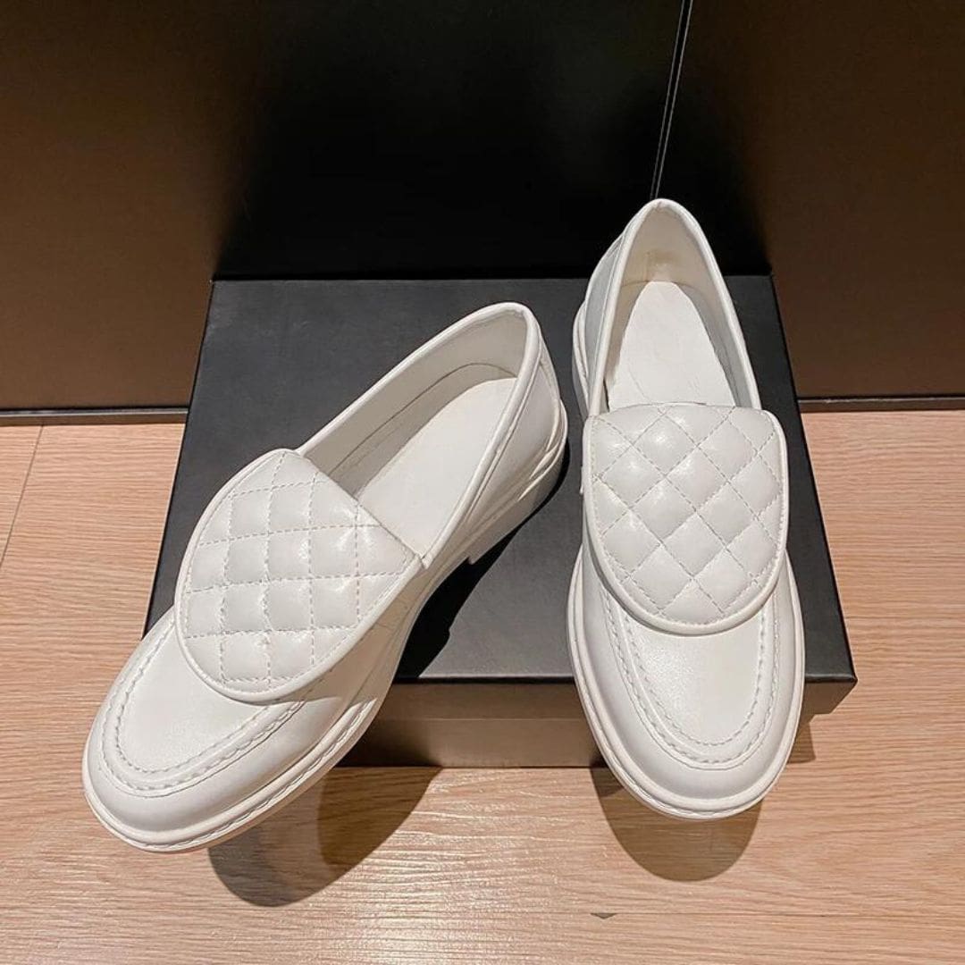 Mocassins avec dessus matelassé à talons carrés pour femme – Image 9