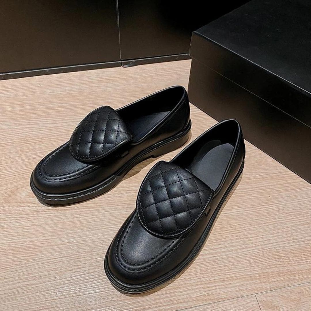 Mocassins avec dessus matelassé à talons carrés pour femme – Image 6