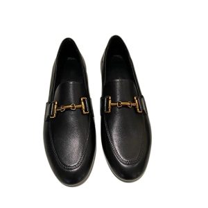 Mocassins pour femme en cuir véritable Mocassin noir ou Mocassin kaki
