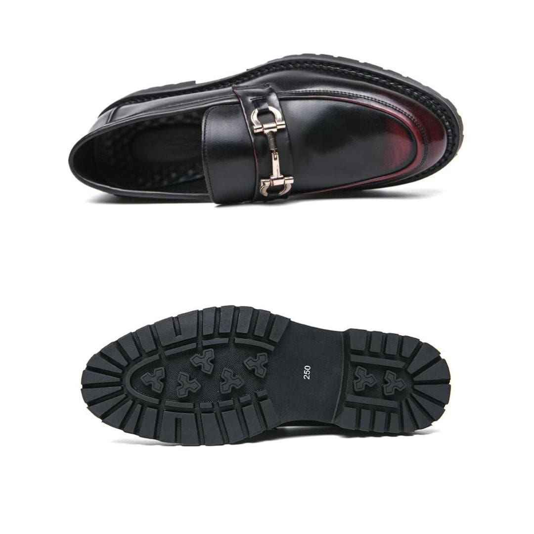 Mocassins Mocassin noirs avec mors en métal en cuir synthétique pour homme – Image 4