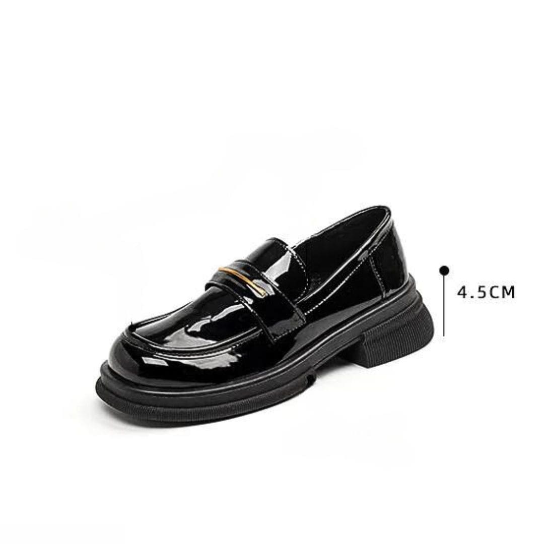 Mocassins Mocassin noirs Mocassin vernis en cuir synthétique pour femme – Image 3