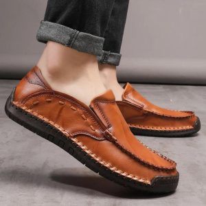 Mocassins souples en cuir synthétique pour homme