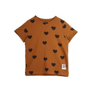 T-shirt bébé brun coeurs