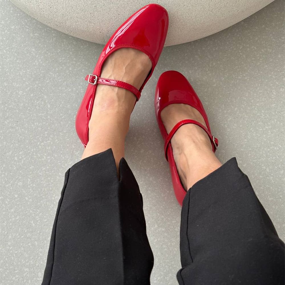 Mocassin ballerine en cuir Mocassin vernis – Image 3