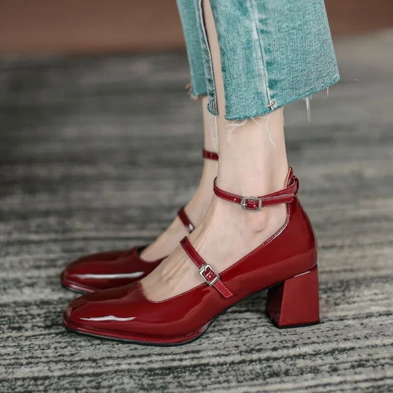 Mocassin ballerine à talon Mocassin vernis – Image 3