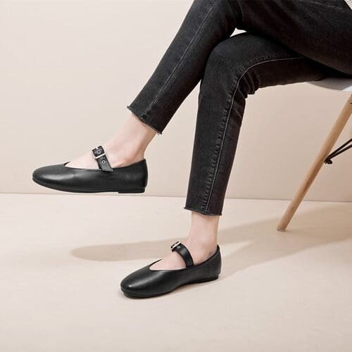 Mocassin Mary Jane Mocassin noir style rock – Image 3