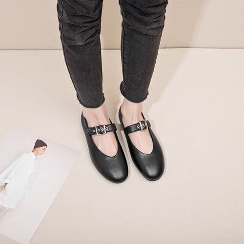 Mocassin Mary Jane Mocassin noir style rock – Image 5