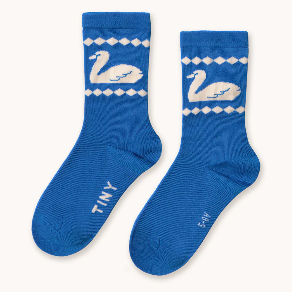 duo de chaussettes Rayures Bleues & Motif Cygne - Taille Moyenne – Image 3