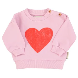 Sweat Bébé Lilas à Imprimé Cœur Rouge