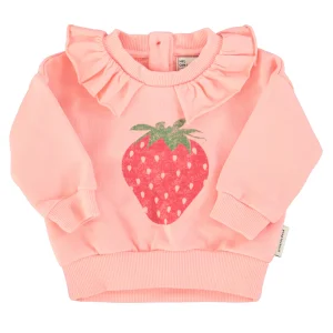 Sweat Bébé à Col Rose Clair Fraise