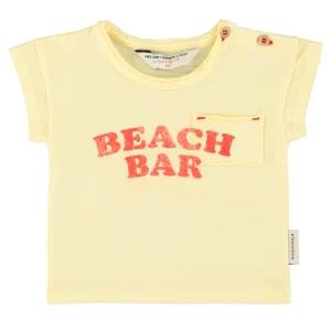 T-shirt Bébé Jaune Clair à Imprimé BEACH BAR