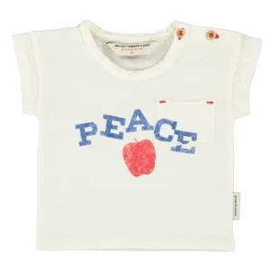 T-shirt Bébé Écru à Imprimé PEACE