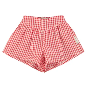 Short vichy Rouge et Écru