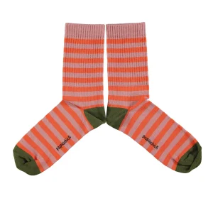 Chaussettes Rayées Rose & Orange