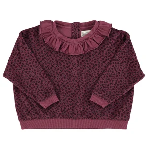 Sweat éponge aubergine léopard