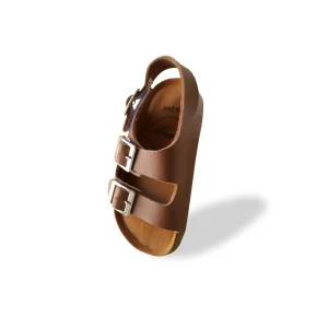 Sandales CHILL cuir végétalien brunes