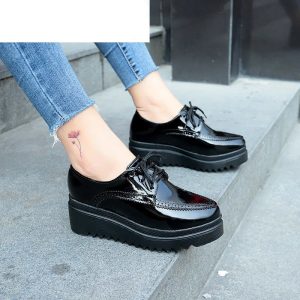 Mocassin à lacets à semelles épaisses pour femme
