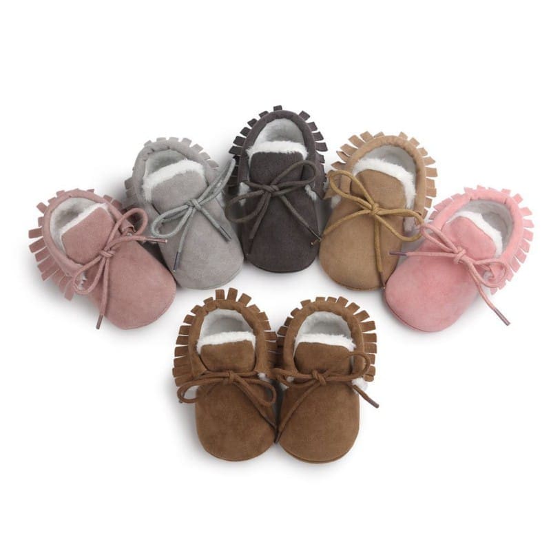 Mocassin pour bébé fille effet Mocassin daim d’hiver – Image 3