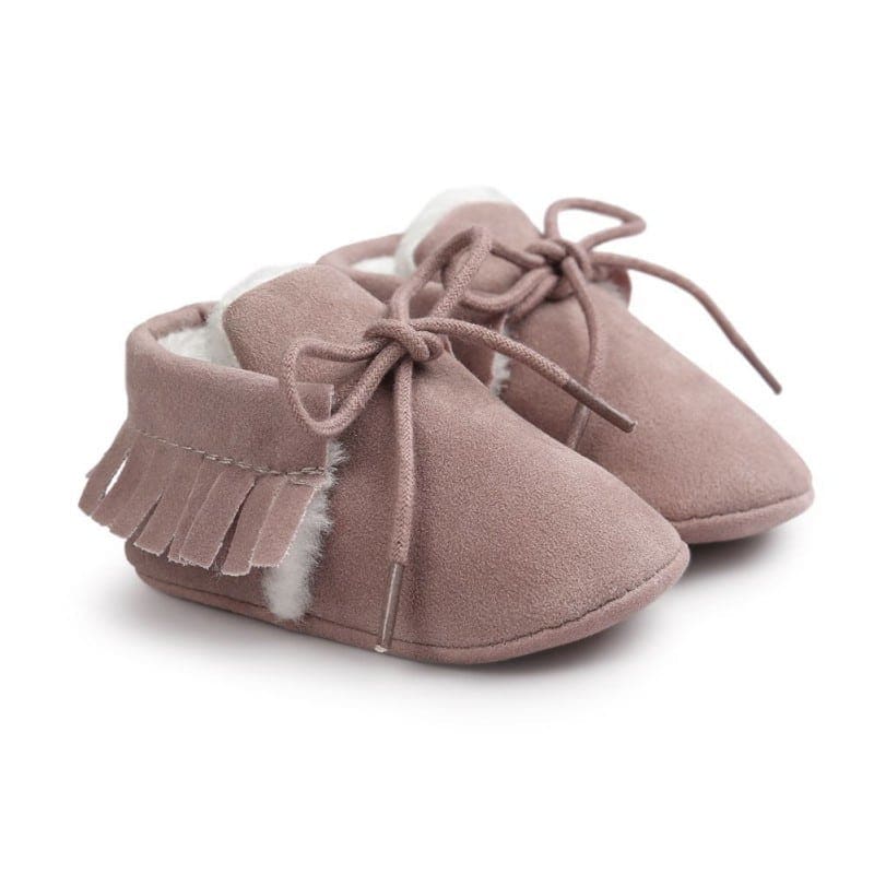 Mocassin pour bébé fille effet Mocassin daim d’hiver – Image 5