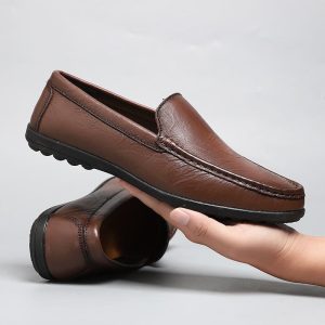 Mocassin respirants en cuir synthétique pour hommes