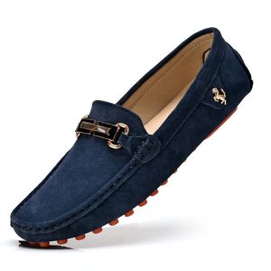 Mocassins à boucle en Mocassin daim de luxe pour homme