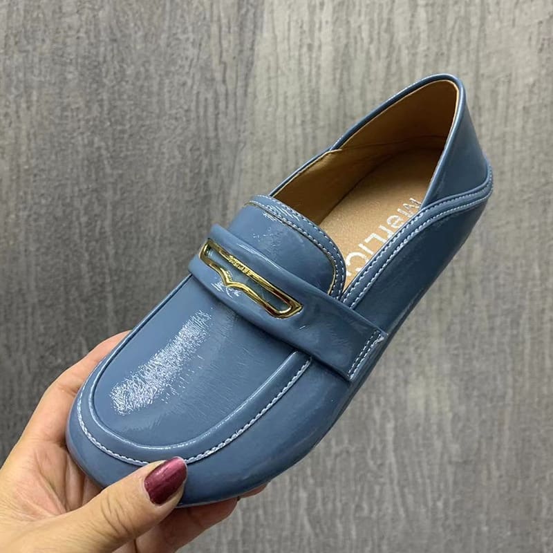 Mocassins à bout rond en cuir verni pour femmes – Image 4