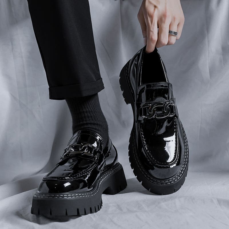 Mocassins à plateforme Mocassin vernis pour homme – Image 2