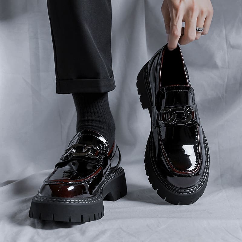 Mocassins à plateforme Mocassin vernis pour homme – Image 3