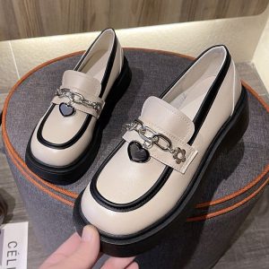 Mocassins à plateforme de style britannique pour femme