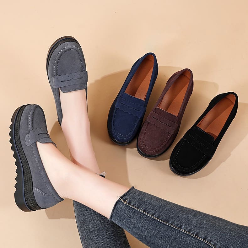 Mocassins à plateforme effet cuir suédé pour femme – Image 3