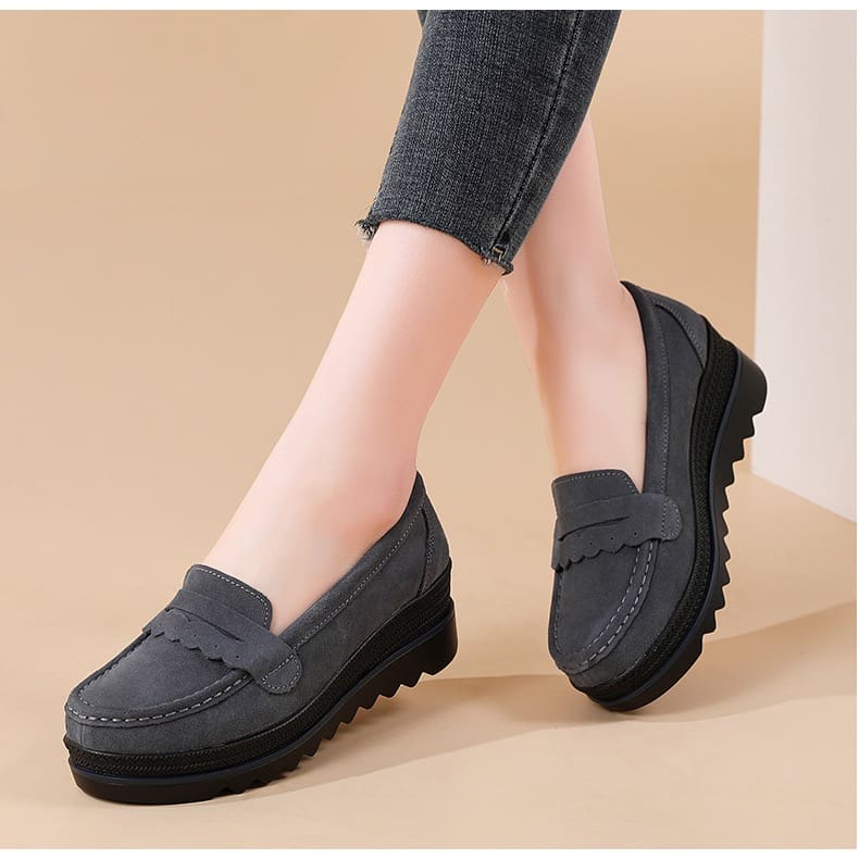 Mocassins à plateforme effet cuir suédé pour femme – Image 5