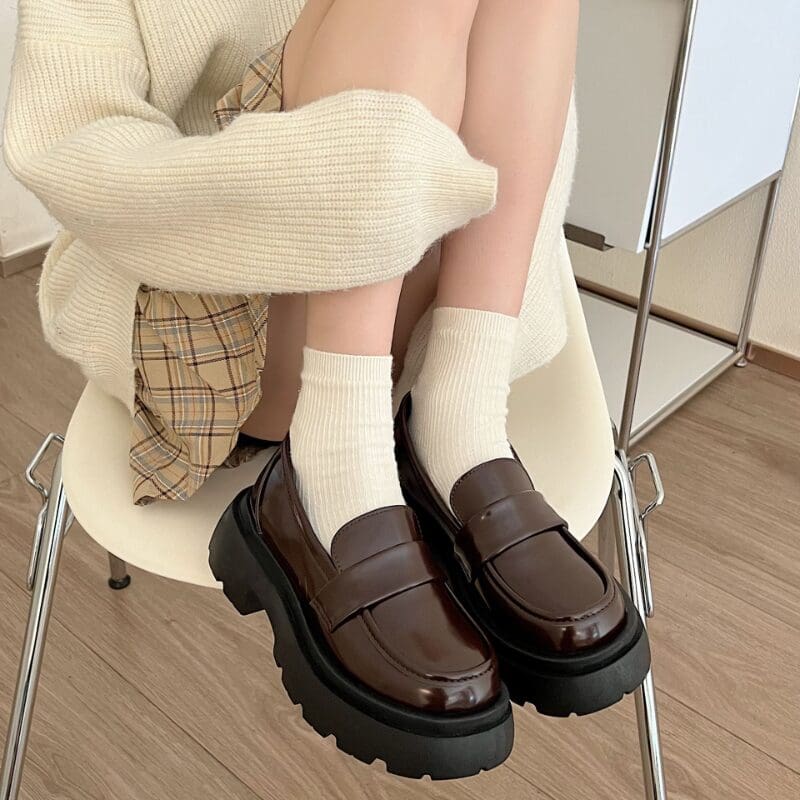 Mocassins à plateforme Mocassin vernis pour femmes