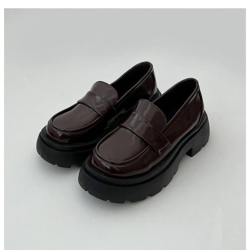 Mocassins à plateforme Mocassin vernis pour femmes – Image 6