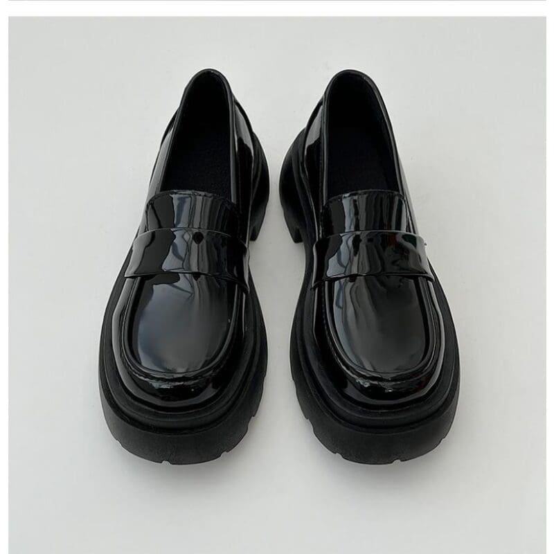 Mocassins à plateforme Mocassin vernis pour femmes – Image 7