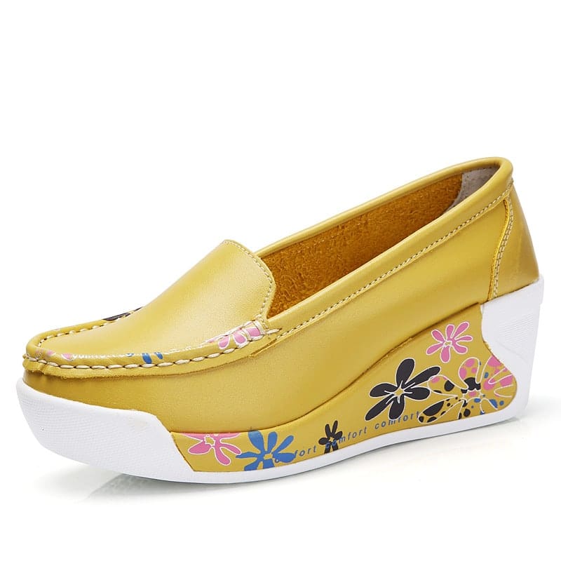 Mocassins à semelles compensées et motifs floraux pour femme – Image 3