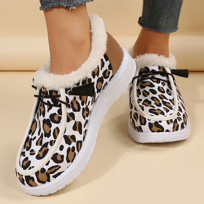 Mocassins bateau en fausse fourrure avec motif Mocassin leopard – Image 4