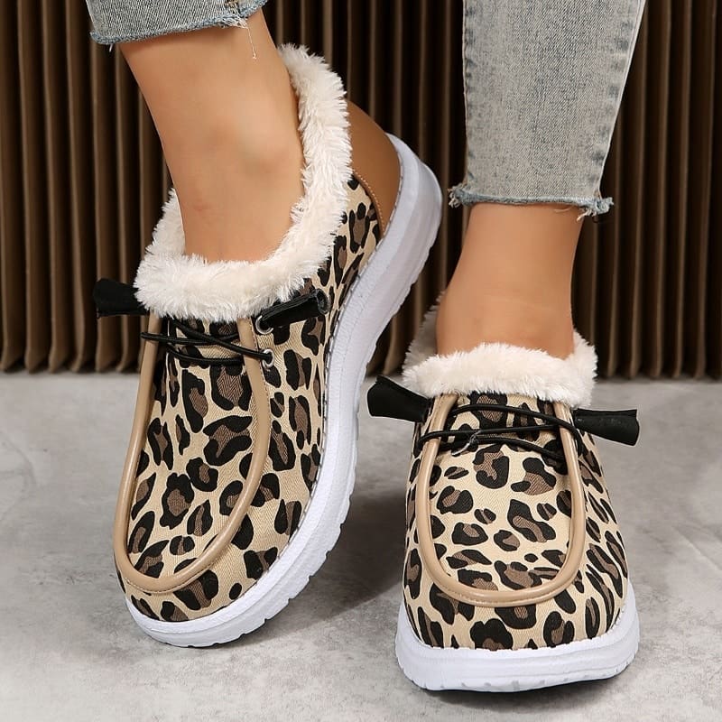 Mocassins bateau en fausse fourrure avec motif Mocassin leopard – Image 5