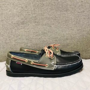 Mocassins bateau Mocassin noirs bicolores à lacets pour homme