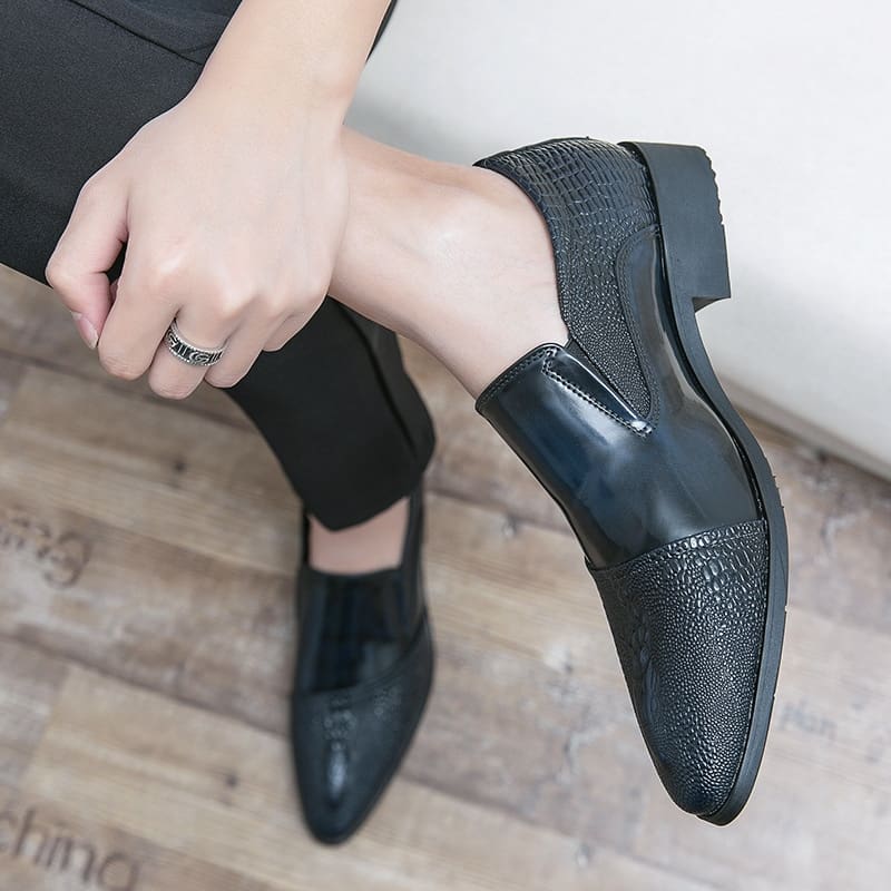 Mocassins Mocassin vernis effet Mocassin crocodile de luxe pour homme – Image 7