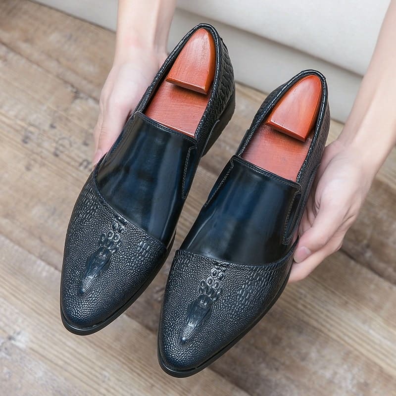 Mocassins Mocassin vernis effet Mocassin crocodile de luxe pour homme – Image 2