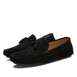 Mocassins d’été en Mocassin daim Mocassin noir pour hommes