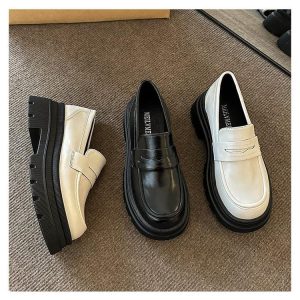 Mocassins de style britannique à plateforme pour femme