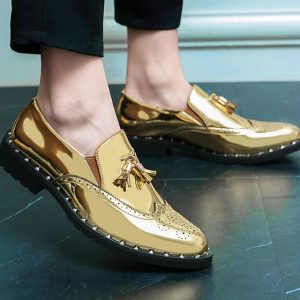 Mocassins Mocassin dorés élégants pour hommes