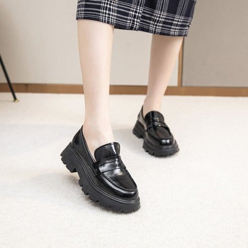 Mocassins en cuir lisse à semelle épaisse – Image 5