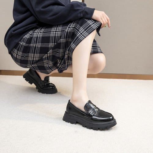 Mocassins en cuir lisse à semelle épaisse – Image 7