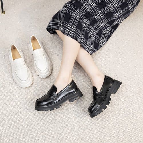 Mocassins en cuir lisse à semelle épaisse – Image 8