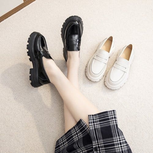 Mocassins en cuir lisse à semelle épaisse – Image 9