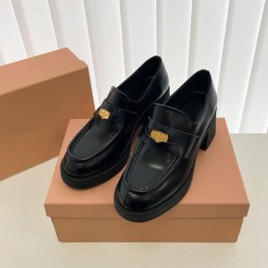 Mocassins Mocassin noirs à talon carré pour femmes