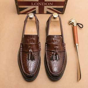 Mocassins en cuir respirants à glands pour homme